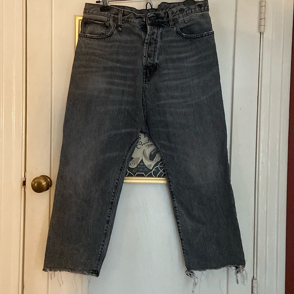 R13 Drop Crotch Cropped Jeans